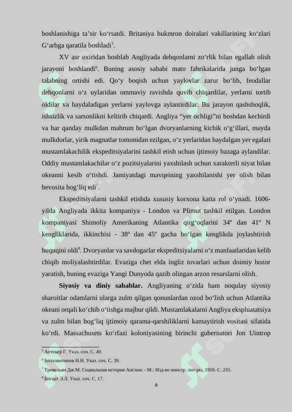 Shimoliy Amerika ingliz mustamlakachiligi 6
