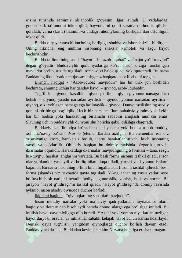 BUDDAVIYLIK VA XRISTIAN DINI TARIXI VA FALSAFASI 5