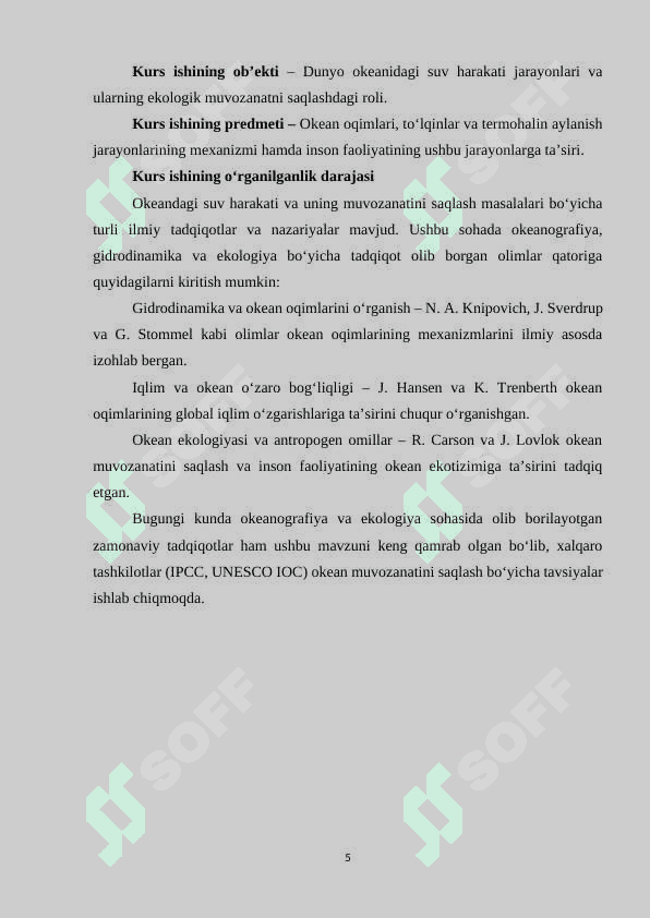 Suvning okeandagi harakati va muvozanatni saqlash 5
