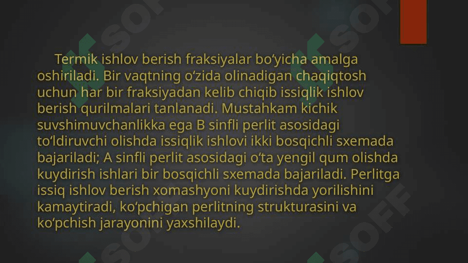 KO'PCHITILGAN PERLIT ISHLAB CHIQARISH TEXNOLOGIYASI 4