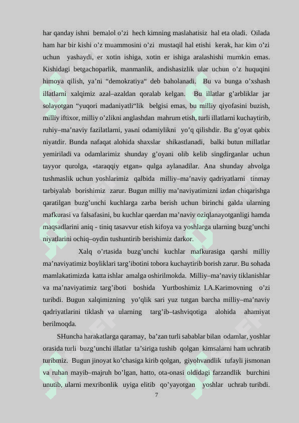 SHAXS DUNYOQARASHINING SHAKLLANISHIDA MILLIY QADRIYATLARNING O’RNI 7