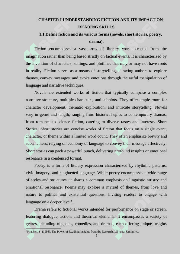 THE ROLE OF FICTION IN IMPROVING READING SKILLS 4