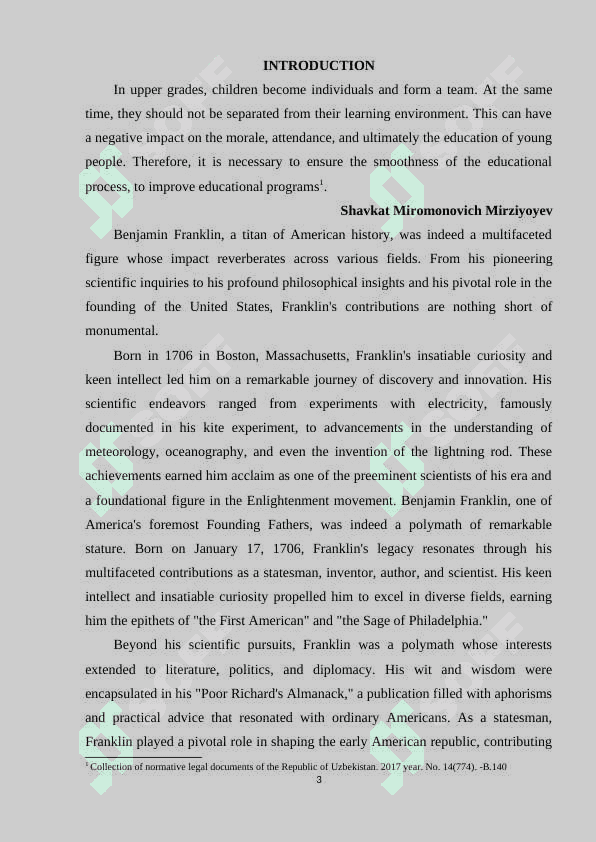BENJAMIN FRANKLIN IS A GREAT AMERICAN THINKER ENCYCLOPEDIC SCIENTIST 2