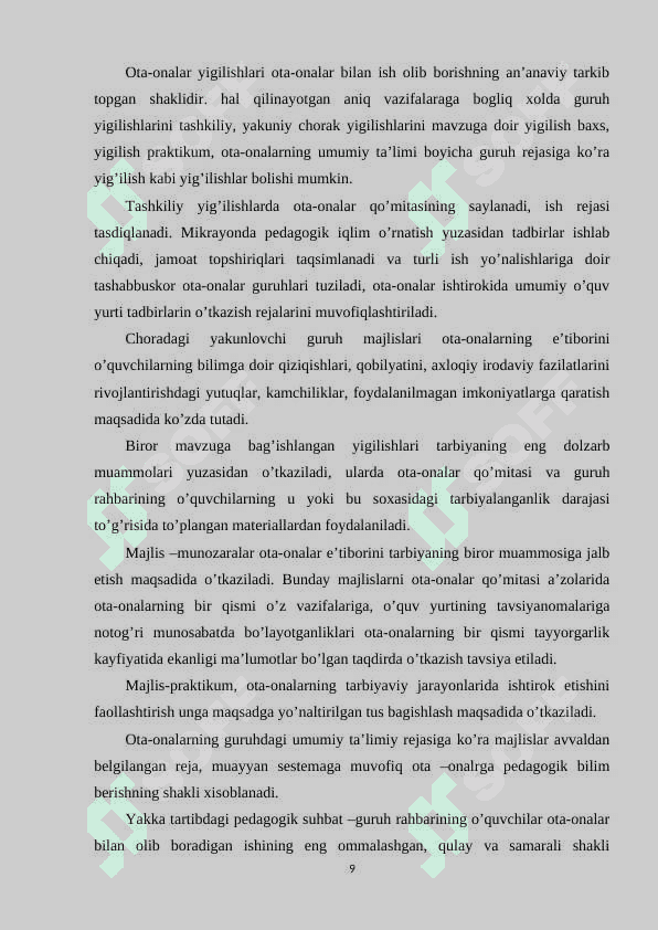 BOSHLANG`ICH SINFLARDA TARBIYAVIY ISHLARNI TASHKIL QILISH METODIKASI 8