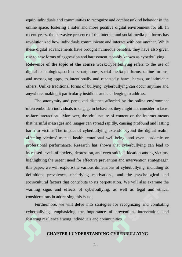 CYBERBULLYING RECOGNISING AND COMBATING UNKIND BEHAVIOR IN THE ONLINE SPACE 3