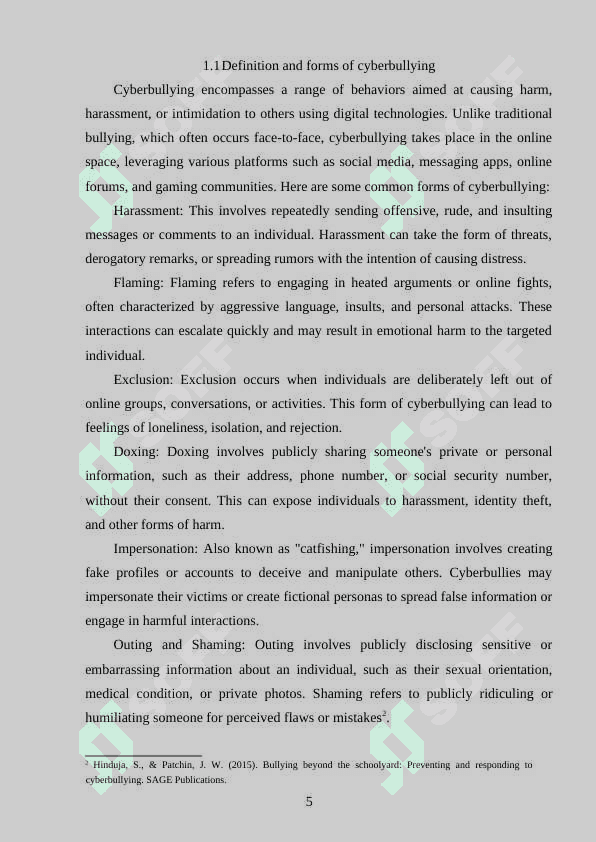 CYBERBULLYING RECOGNISING AND COMBATING UNKIND BEHAVIOR IN THE ONLINE SPACE 4