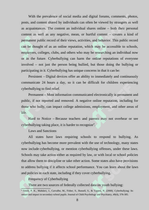 CYBERBULLYING RECOGNISING AND COMBATING UNKIND BEHAVIOR IN THE ONLINE SPACE 7