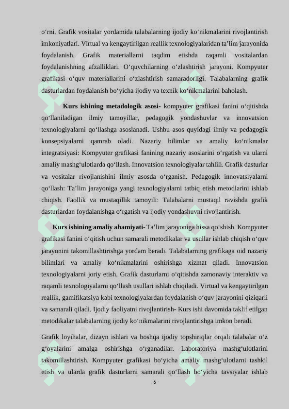 Kompyuter grafikasi va uning o`qitish metodikasi 6