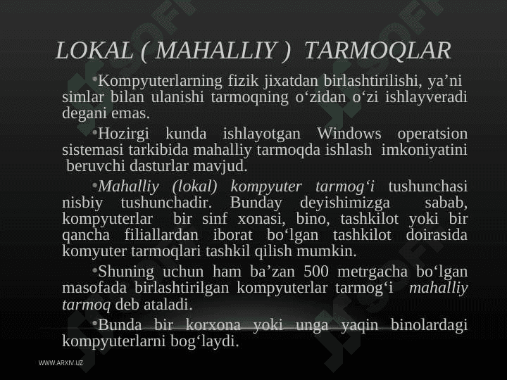 Kompyuter tarmoqlari haqida 3