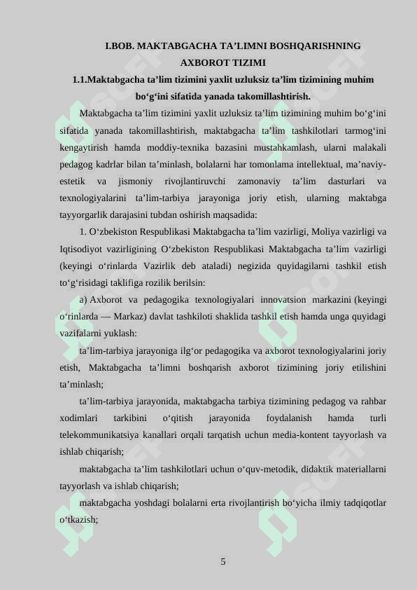 MAKTABGACHA TA'LIMNI BOSHQARISHNING AXBOROT TIZIMI 5