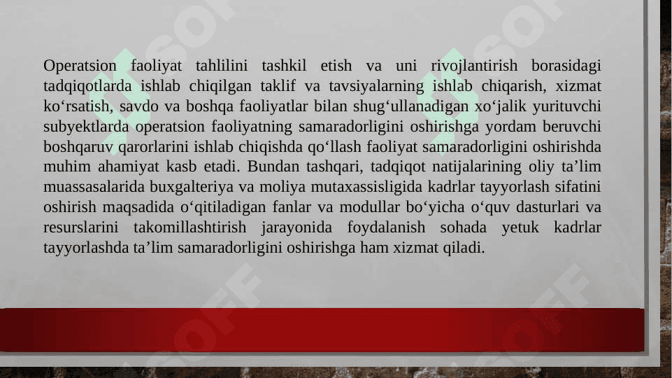 Korxonaning operatsion faoliyatini tahlili 8