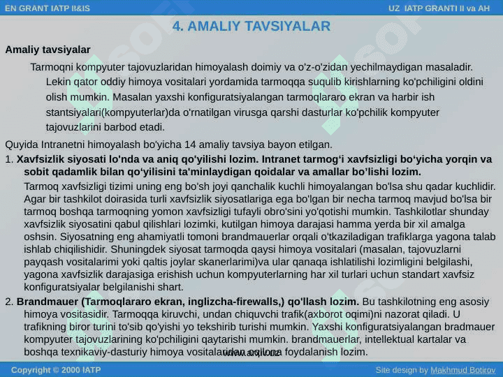 internet tarmog'ida axborot himoyasi 8