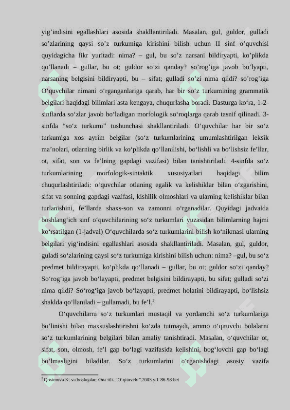 4-sinf ona tili darslarida Ot mavzusini o'rgatishda o'quvchilarning yozma nutqini o'strish 8