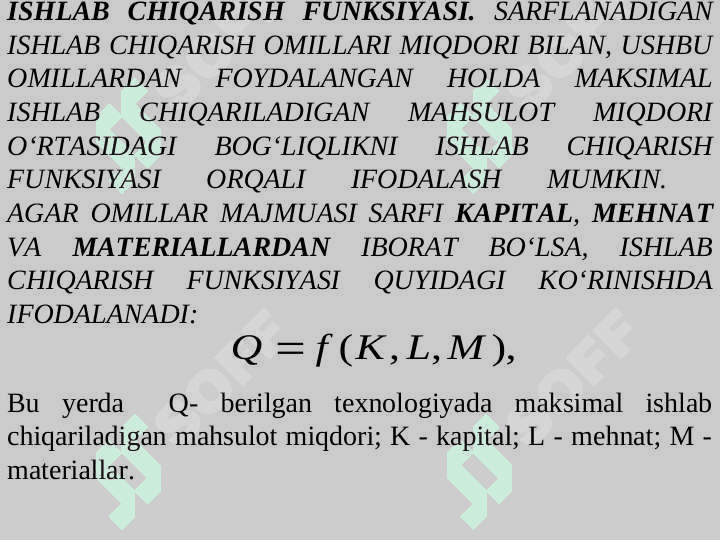 Ishlab chiqarish va uning modellari 8