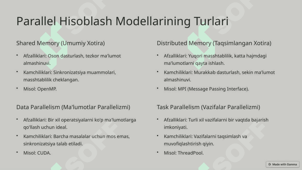 Tizimli dasturlashda paralel hisoblashlar 4