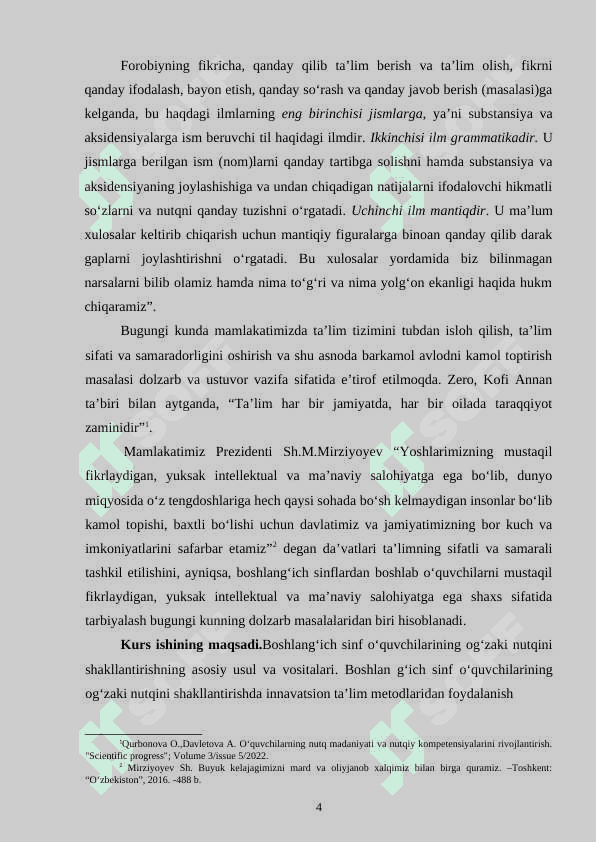 BOSHLANG'ICH SINF O'QUVCHILARINING OG'ZAKI NUTQINI O'STIRISH METODIKASI 4