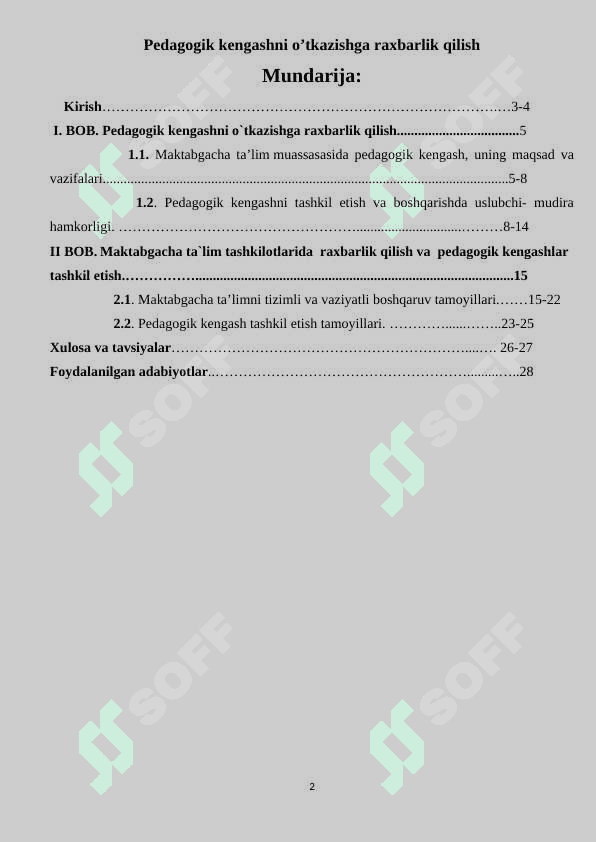 Pedagogik kengashni o’tkazishga raxbarlik qilish 2