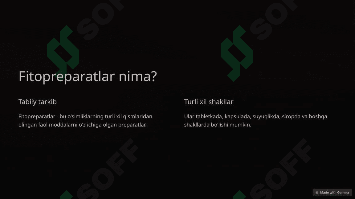 Fitopreparatlar va ularning qoʻllanilishi 2