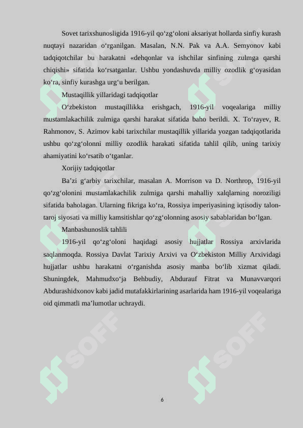 Birinchi Jahon urushining Turkiston o'lkasiga ta'siri. 1916-yil milliy-ozodlik harakati. 6