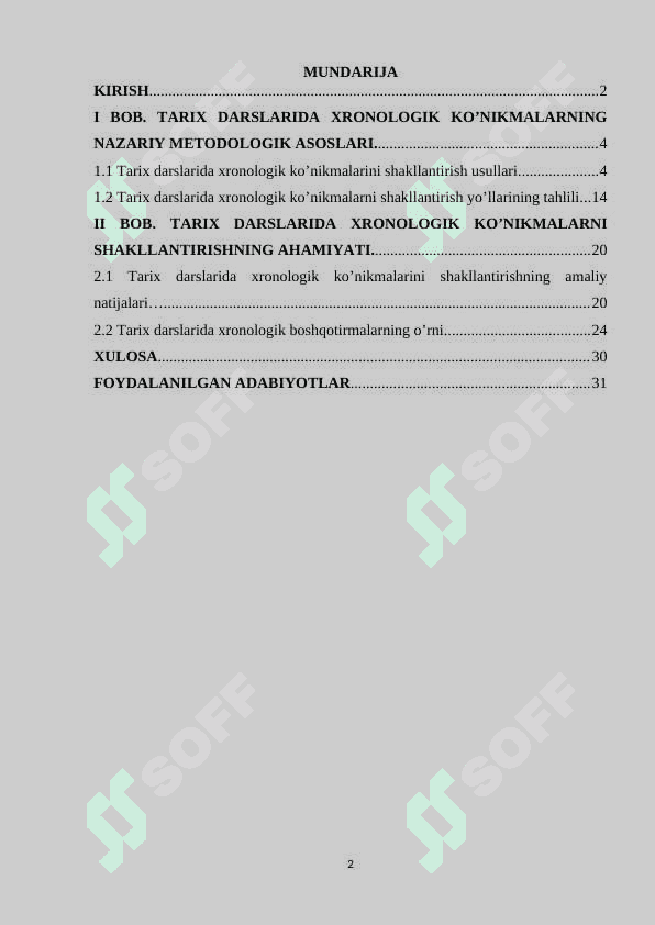 Kurs ishi namuna tarix 2