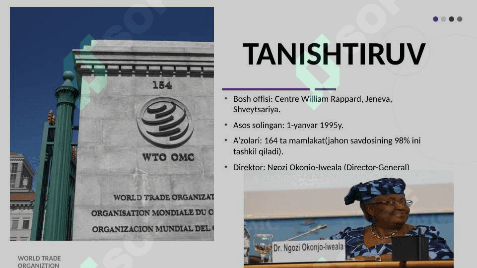 Jahon Savdo Tashkiloti - WORLD TRADE ORGANIZATION (WTO) 2