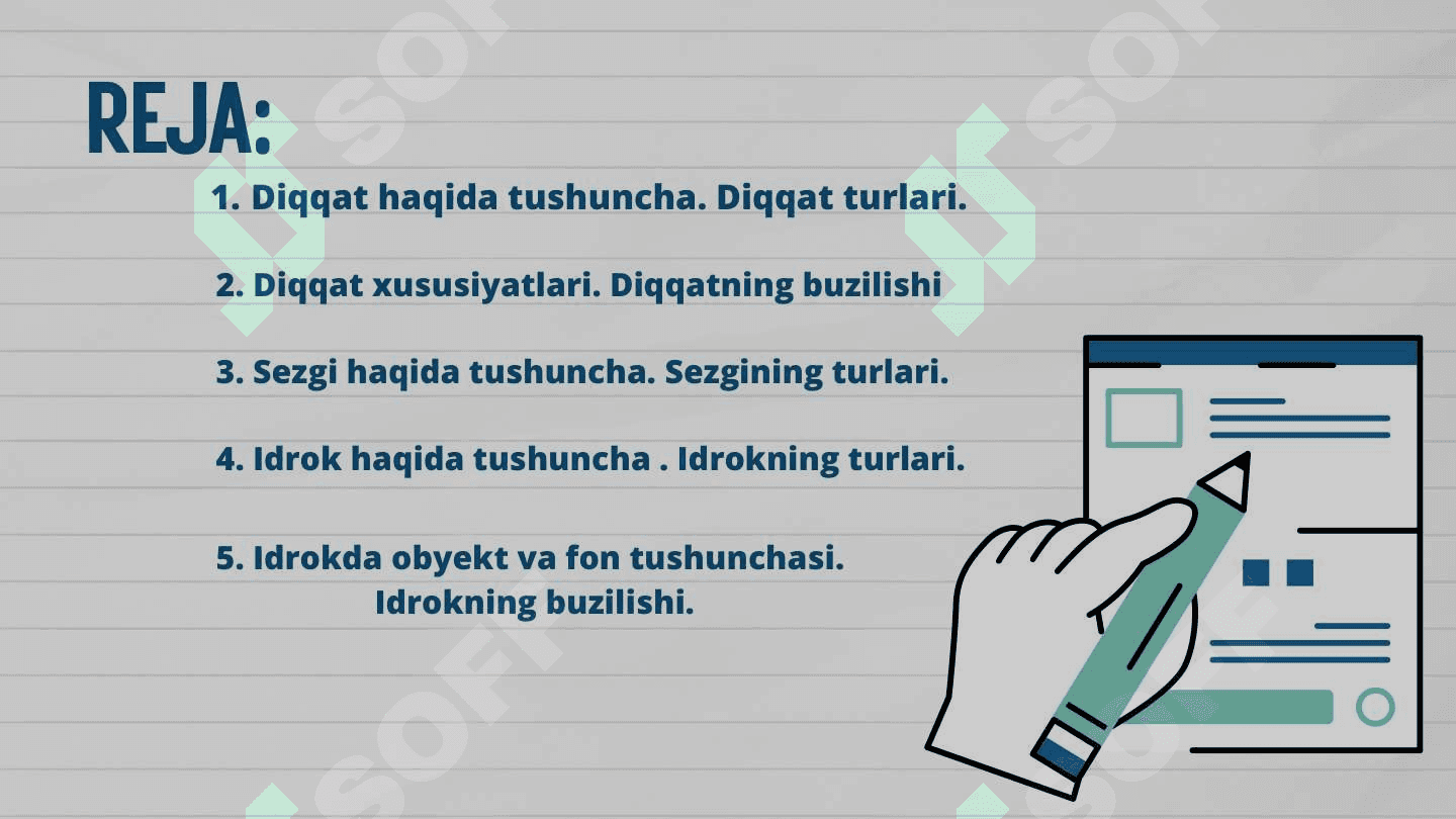 diqqat sezgi  idrok mustaqil ish 2