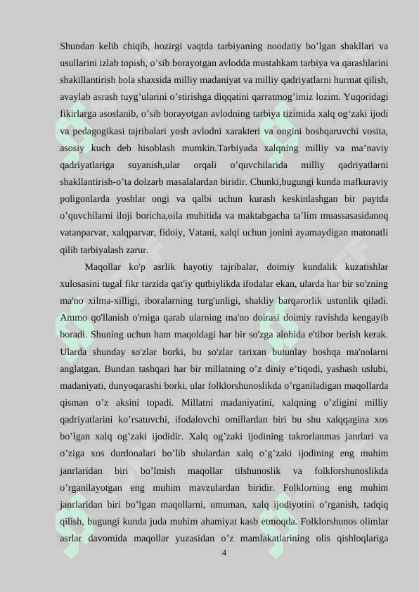 BOLA TARBIYASIDA MAQOLLARDAN FOYDALANISH 4