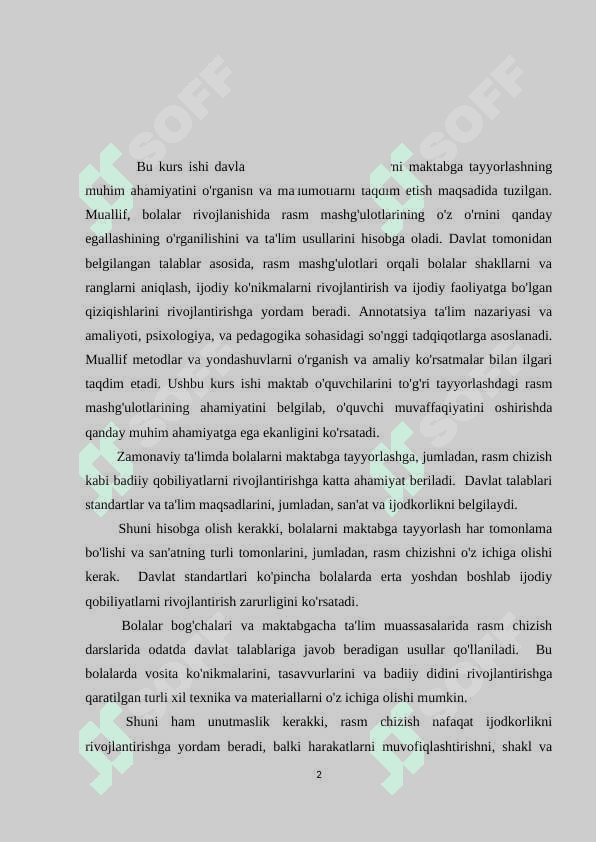Rasm mashgʻulotlarida davlat talablari asosida bolalarni maktabga tayyorlash 2
