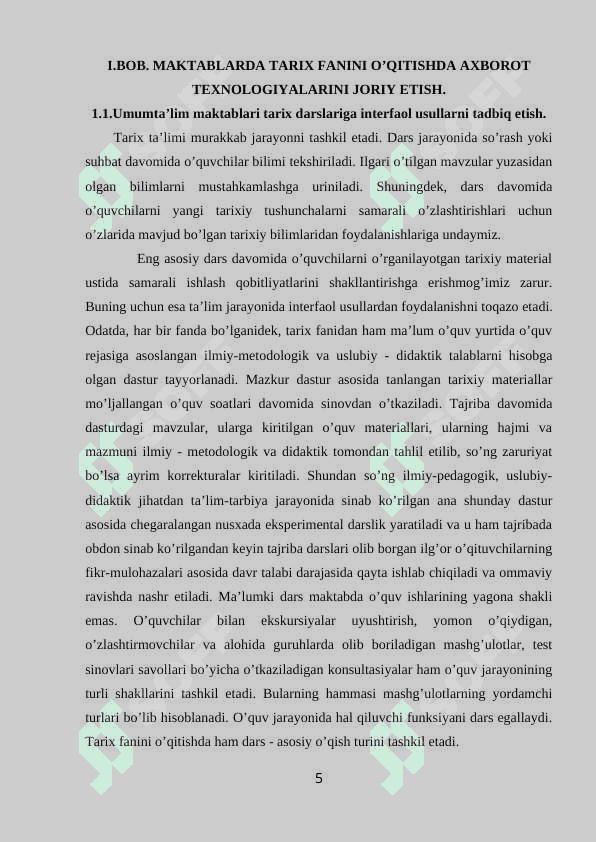 MAKTABLARDA TARIX FANINI O’QITISHDA AXBOROT TEXNOLOGIYALARINI JORIY ETISH 5
