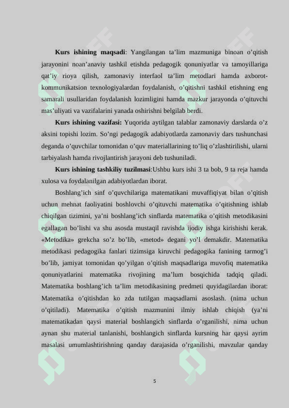 BOSHLANG’ICH SINFLARDA MATEMATIKA FANINI NOAN’ANAVIY USULDA O’QITISH 4
