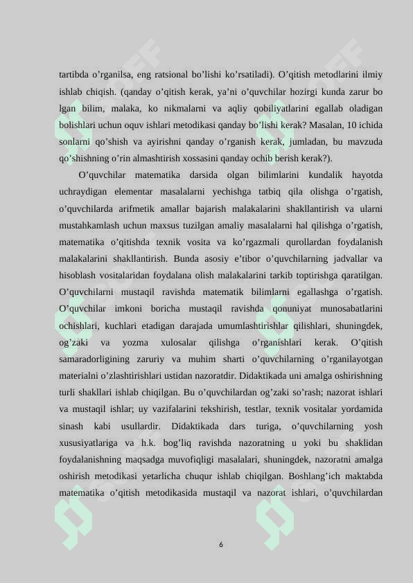 BOSHLANG’ICH SINFLARDA MATEMATIKA FANINI NOAN’ANAVIY USULDA O’QITISH 5
