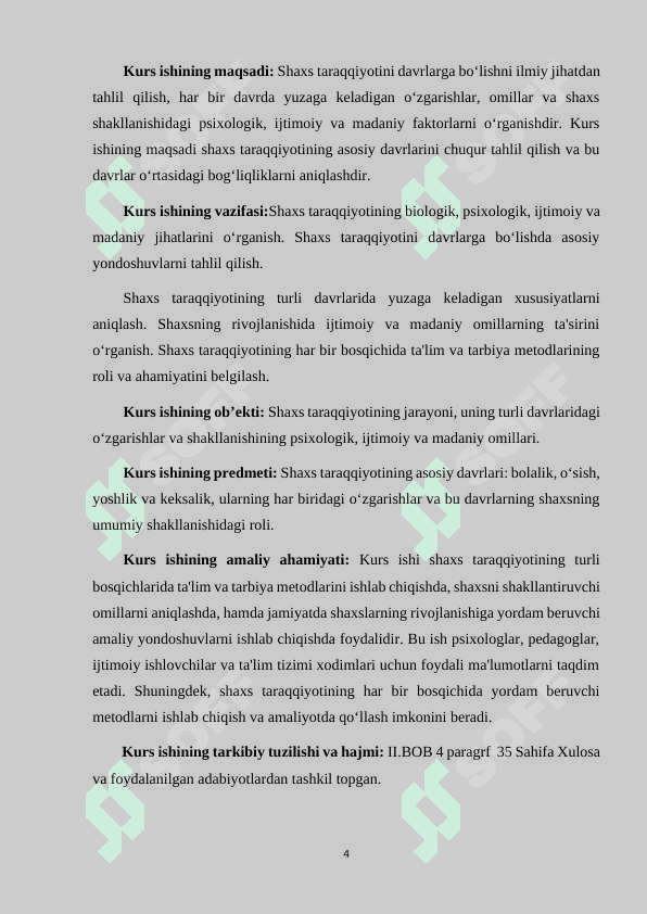 SHAXS TARAQQIYOTINI DAVRLARGA BO‘LISH 4
