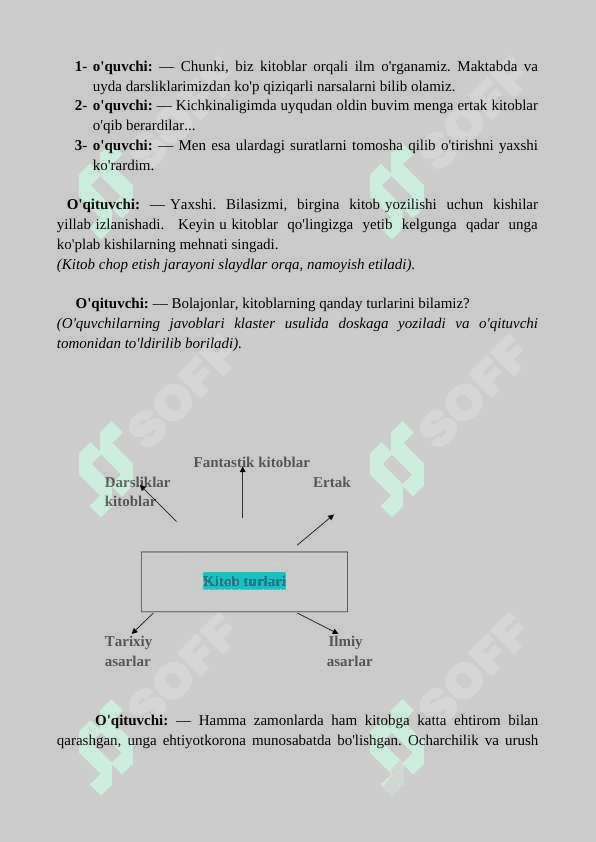 “Kitobni sev-ardoqla” mavzusida tadbir ssenariysi 2