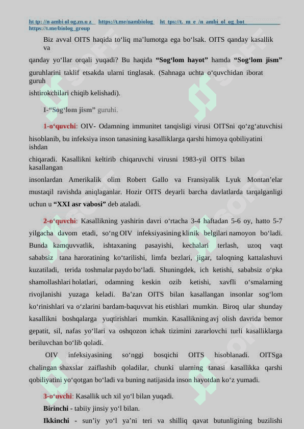 “Yoshlar oitsga qarshi” tarbiyaviy tadbir ssenariysi 2
