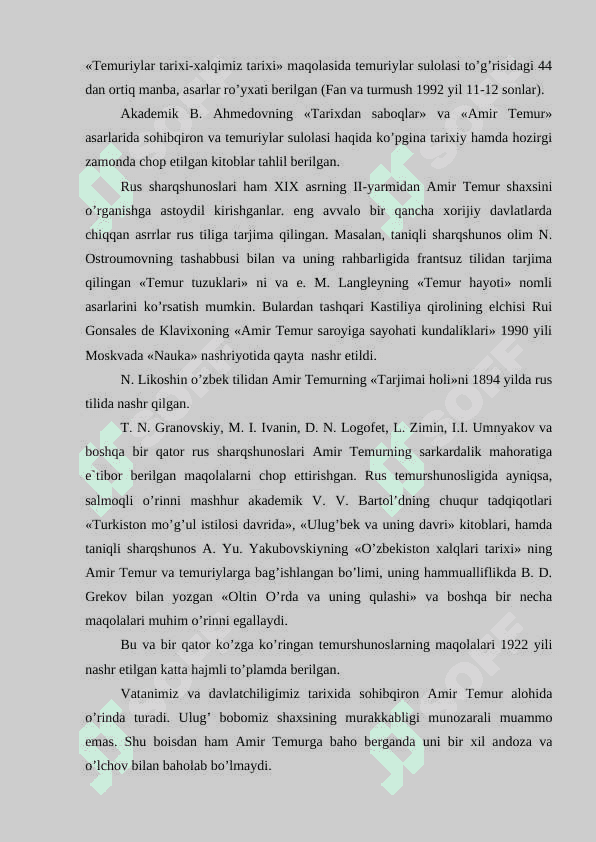 Amir Temurning jahon tarixida tutgan o’rni va roli 4