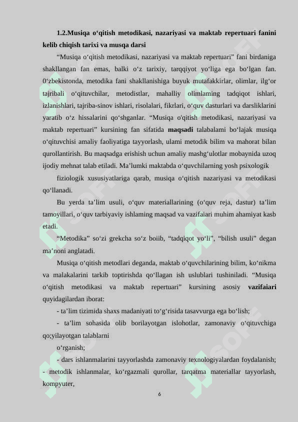 Musiqa darsi – maktabda  musiqa o‘qitishni tashkil qilish 6
