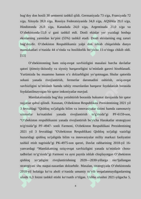 “ISTIQBOLLI BUG’DOY NAVLARINING BOTANIK XUSUSIYATLARI VA HOSILDORLIGI” 4