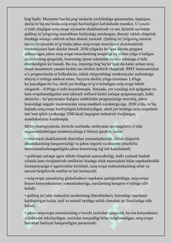 Jahon mamlakatlarida oziq-ovqat xavfsizligi 7