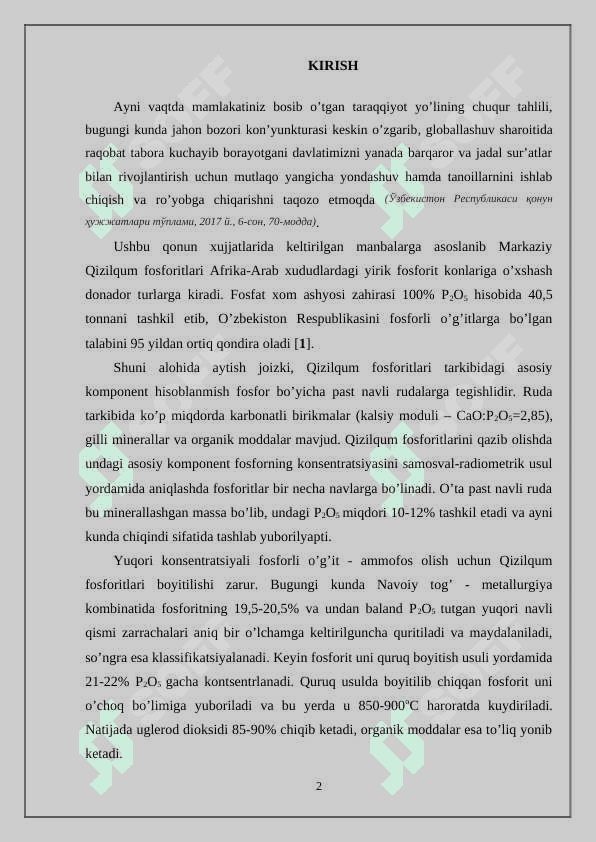 O’zbekiston respublikasi oliy va o’rta maxsus ta’lim vazirligi n 2