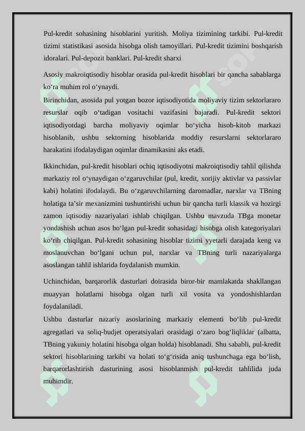 Pul-kredit sektori tahlili va bashorati 4