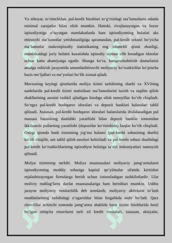 Pul-kredit sektori tahlili va bashorati 5