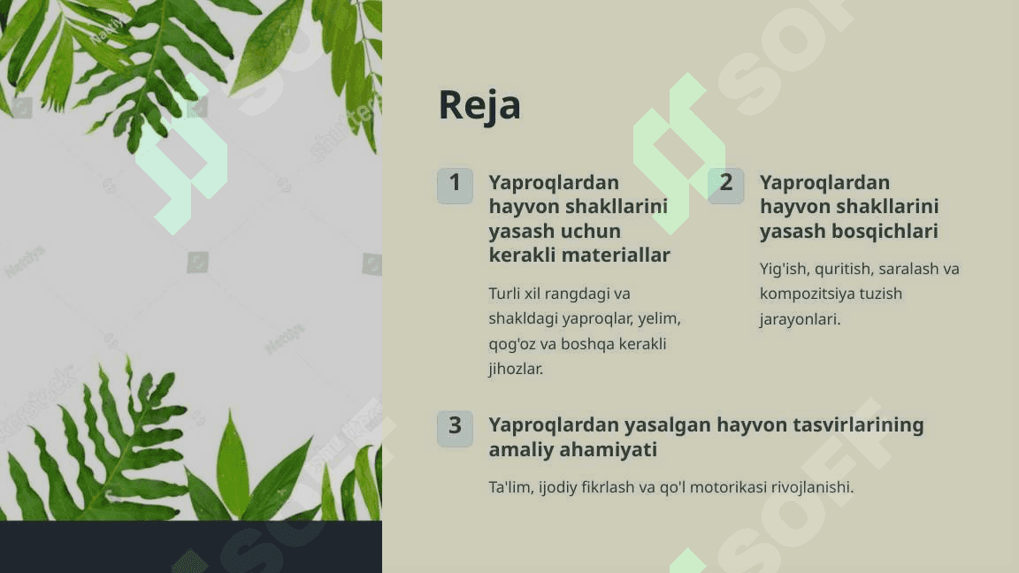 Yaproqlardan Hayvon Shakllarini Yasash 2