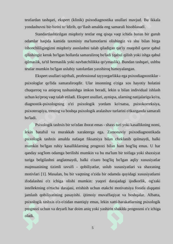 Kompyuter psixodiagnostikasining yutuq va kamchiliklari 5
