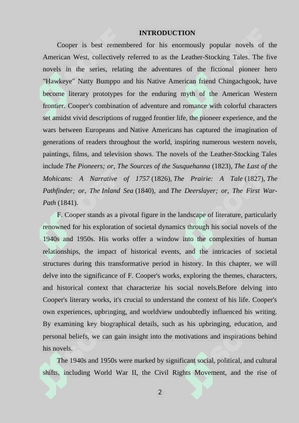 F. COOPER'S WORKS F. COOPER'S SOCIAL NOVELS OF THE 40S AND 50S 2