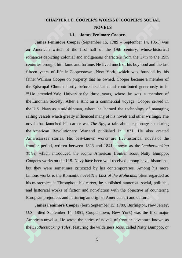 F. COOPER'S WORKS F. COOPER'S SOCIAL NOVELS OF THE 40S AND 50S 5