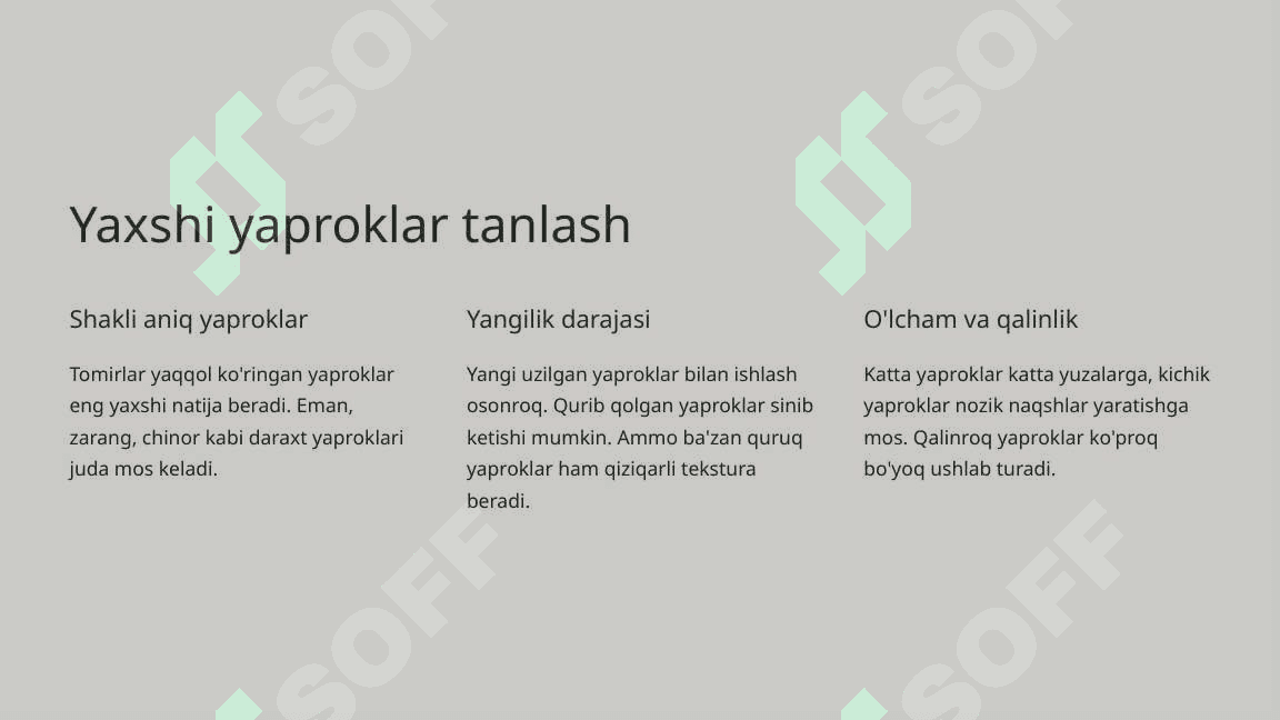 Yaproq bosma usulida san'at yaratish 4
