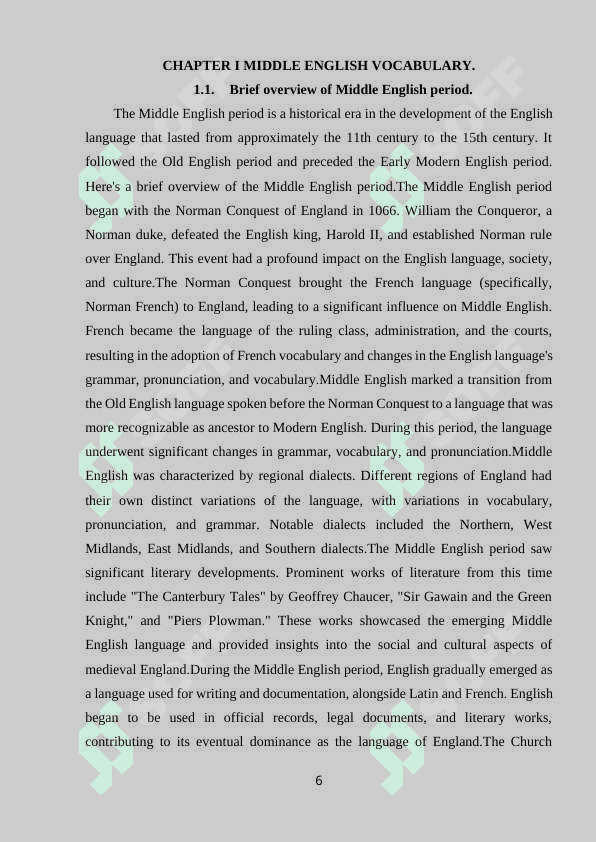 GIVE INFORMATION ABOUT MIDDLE ENGLISH VOCABULARY 5