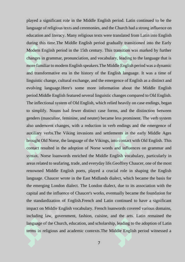 GIVE INFORMATION ABOUT MIDDLE ENGLISH VOCABULARY 6