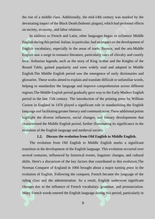 GIVE INFORMATION ABOUT MIDDLE ENGLISH VOCABULARY 8
