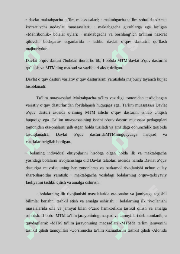 Maktabgacha talim tashkilotining davlat oʻquv dasturi 7